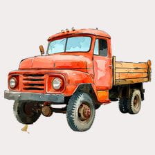 watercolor truck clipart