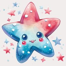 Cute Watercolor Starfish Clipart