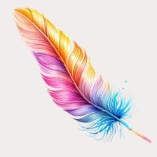 Colorful Watercolor Feather Clipart