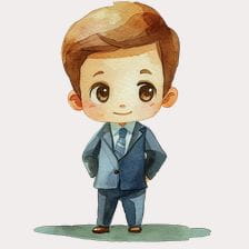 Cute Business Boy Clipart