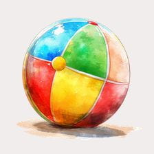 Colorful Patchwork Beach Ball Clipart