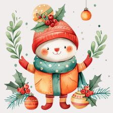 Cute Christmas Bear Clipart