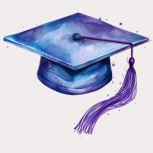 purple graduation cap clipart