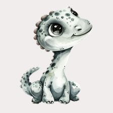 Cute Baby Dino Watercolor Clipart