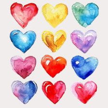 watercolor hearts clipart