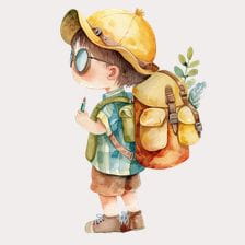 Little Boy Explorer Clipart