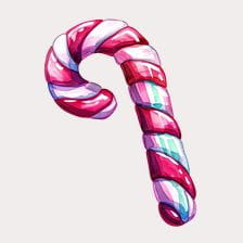 Watercolor Candy Cane Christmas Clipart
