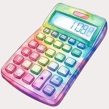 Rainbow Watercolor Calculator Clipart