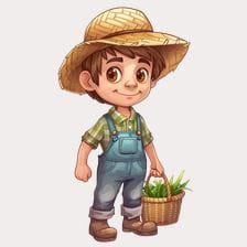 Cute Little Farmer Boy Clipart