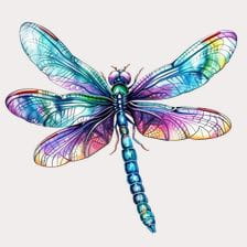 Watercolor Dragonfly Illustration Clipart