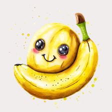 Cute Banana Watercolor Clipart