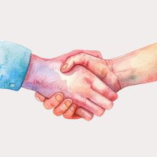 Handshake Watercolor Clipart