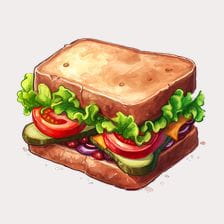 Fresh Veggie Sandwich Clipart