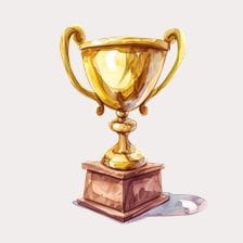 Gold Trophy Watercolor Clipart