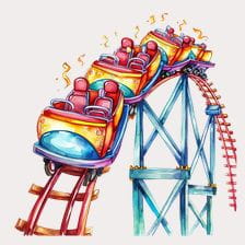 Colorful Rollercoaster Clipart