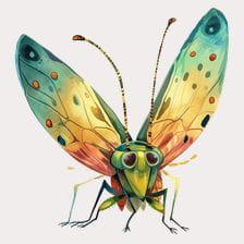 watercolor painting bug clipart