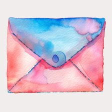 Pink Watercolor Envelope Clipart