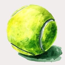 Watercolor Tennis Ball Clipart