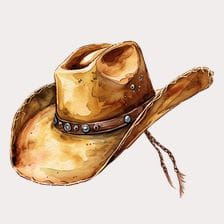 Vintage Watercolor Cowboy Hat Clipart