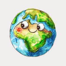 kawaii earth clipart