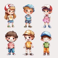cute kids clipart