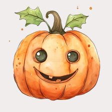 Cute Smiling Halloween Pumpkin Clipart