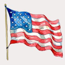 USA flag clipart