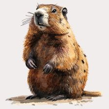 Cute Watercolor Marmot Clipart