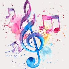 Watercolor Music Note Clipart