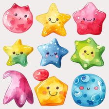 Cute Watercolor Star Clipart