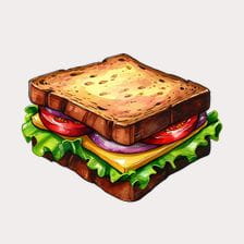 watercolor sandwich clipart