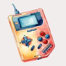 Retro Handheld Game Console Clipart