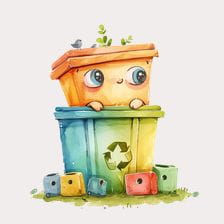 colorful trash clipart
