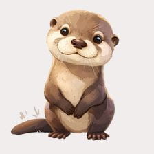 cartoon otter clipart