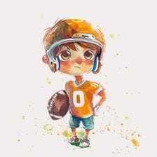 Cute Football Player Boy Clipart