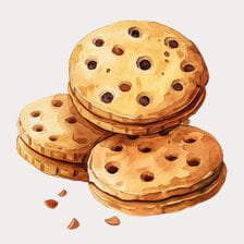 Chocolate Chip Cookie Sandwich Clipart