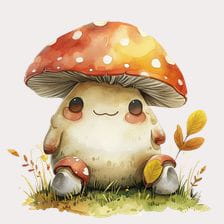 kawaii mushroom clipart