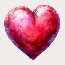 Watercolor Red Heart Clipart