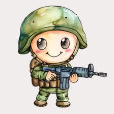 Cute soldier boy clipart