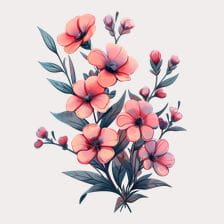 pink flowers clipart