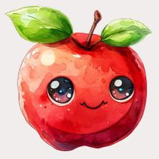 Cute Red Apple Clipart