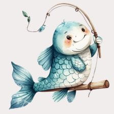 Cute Fish Watercolor Clipart