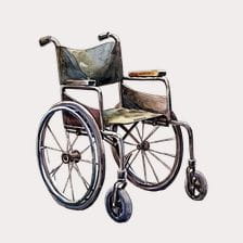 Vintage Watercolor Wheelchair Clipart