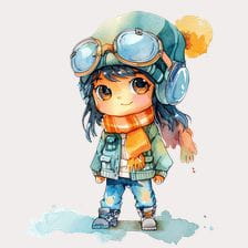 cute anime girl clipart