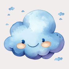 Cute Smiling Cloud Clipart