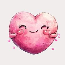 Cute Pink Watercolor Heart Clipart