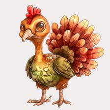 Cute Turkey Cartoon Clipart