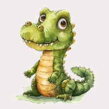 Cute Cartoon Crocodile Clipart