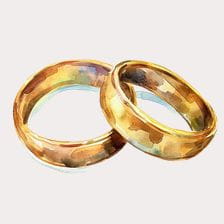 golden wedding rings clipart