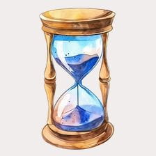 Vintage Watercolor Hourglass Clipart